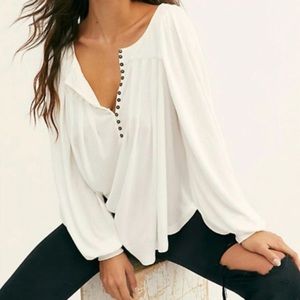 Free People Devin Henley Top Ivory